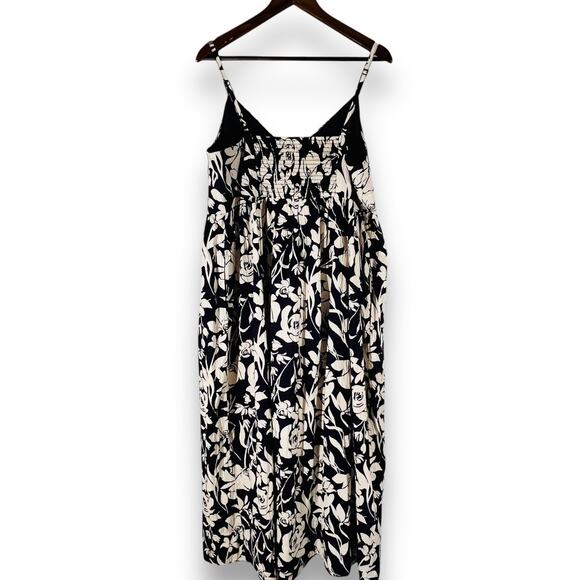 A New Day Dress Boho Cottagecore Navy Floral Maxi Aline Smocked Back XXL - Picture 4 of 10